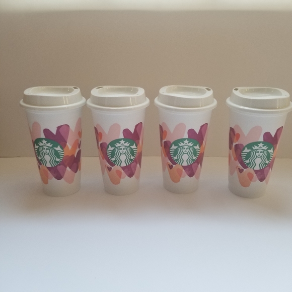Starbucks Other - Starbucks Valentine 2020 Reusable Cups Set of 4